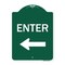 Signmission Parking Lot Sign Enter Sign Left Arrow, Green & White Aluminum Sign, 18" x 24", GW-1824-23427 A-DES-GW-1824-23427 - alternate 1